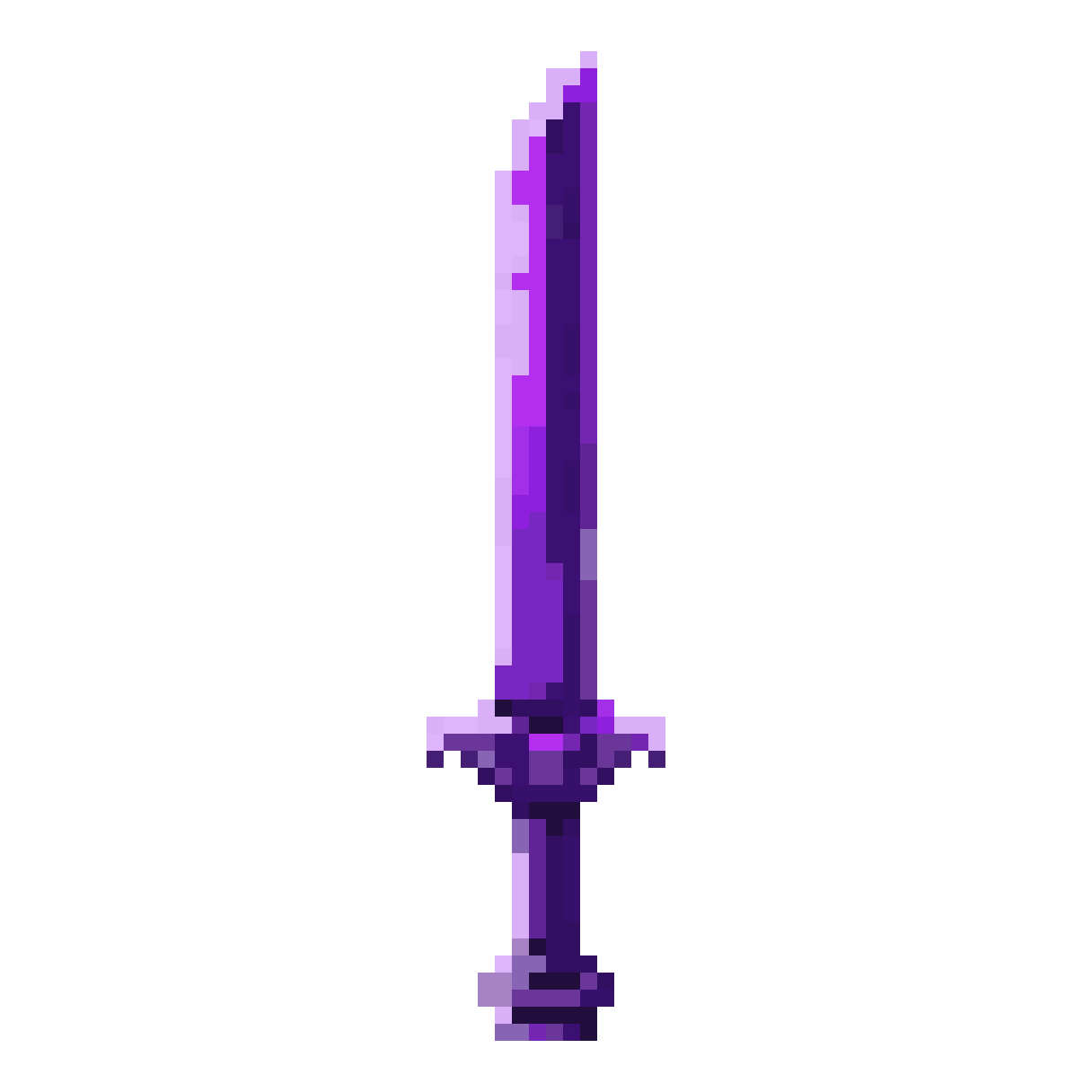 polished dark sleek blade in neon purple pixel art
