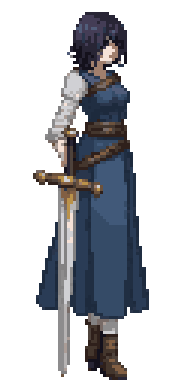 the sword should be unsheathed pixel art