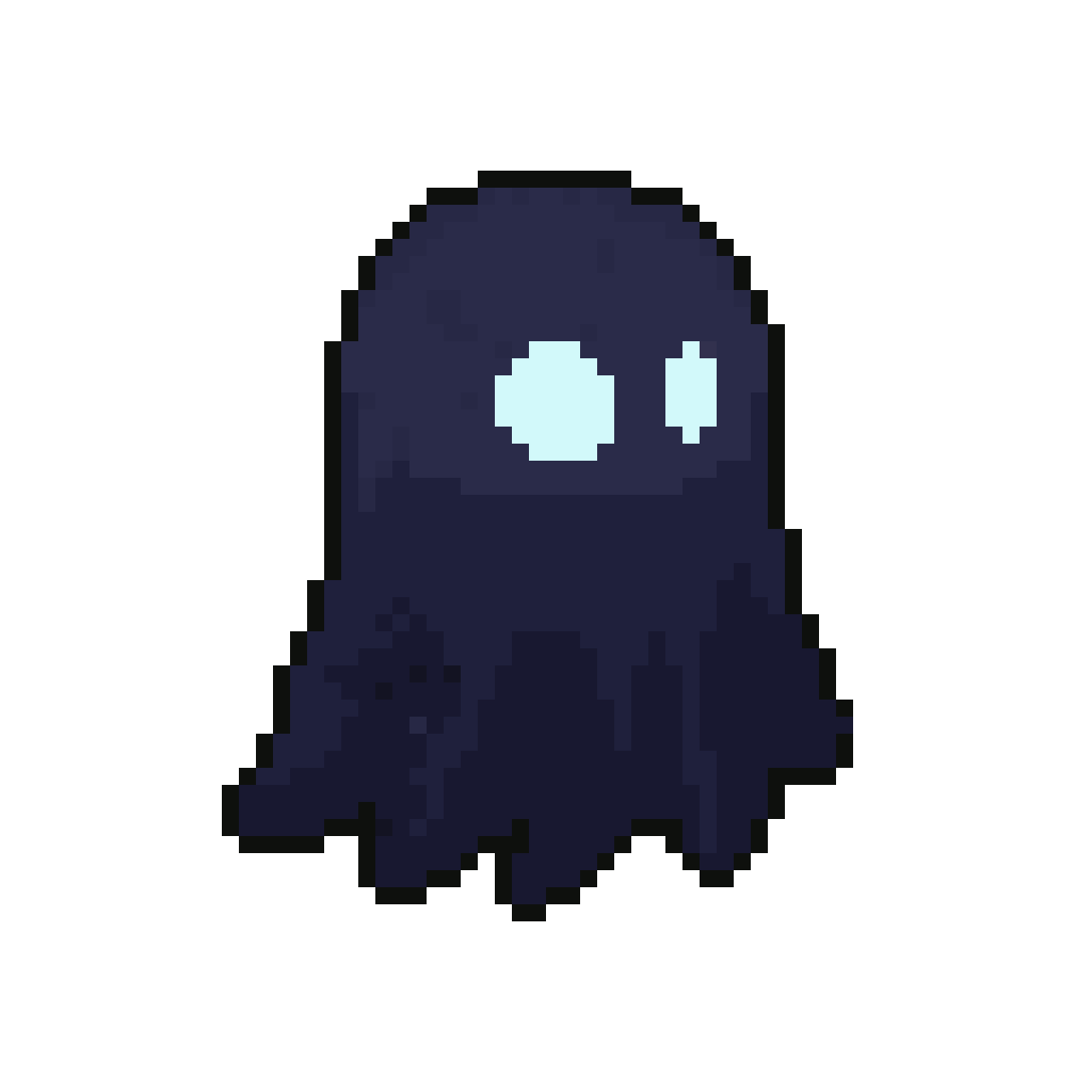 Small ghost-like creature with glowing eyes pixel art