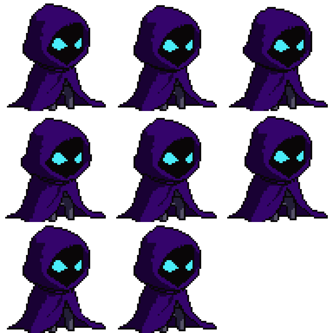 Small Mysterious Hooded Creature Idle pixel art