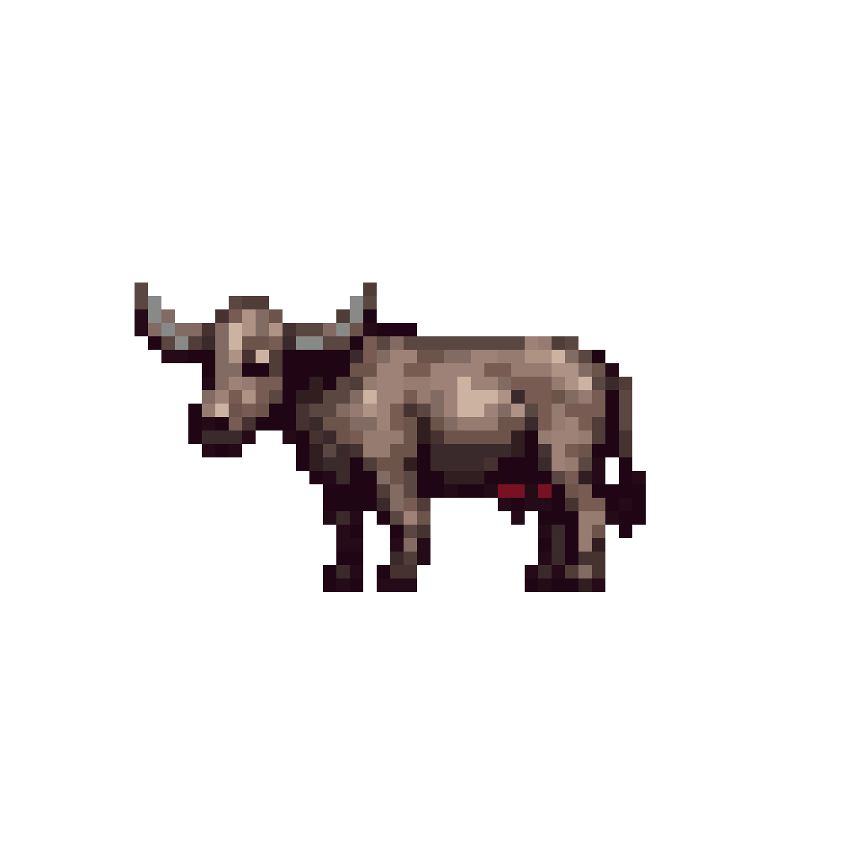 a crazy cow pixel art
