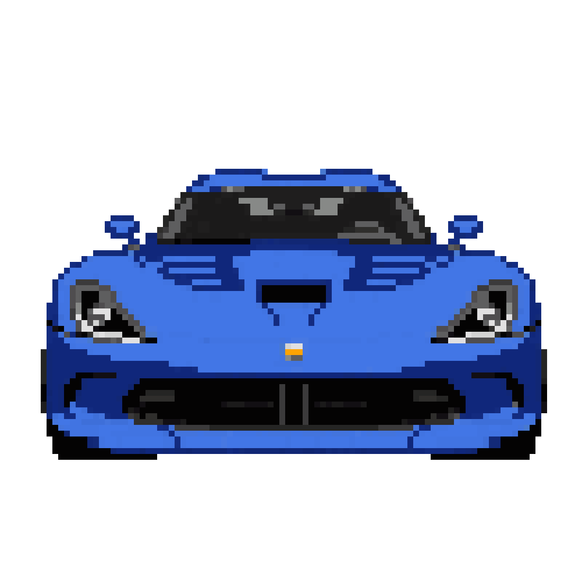 front facing blue 2012 Dodge Viper SRT pixel art