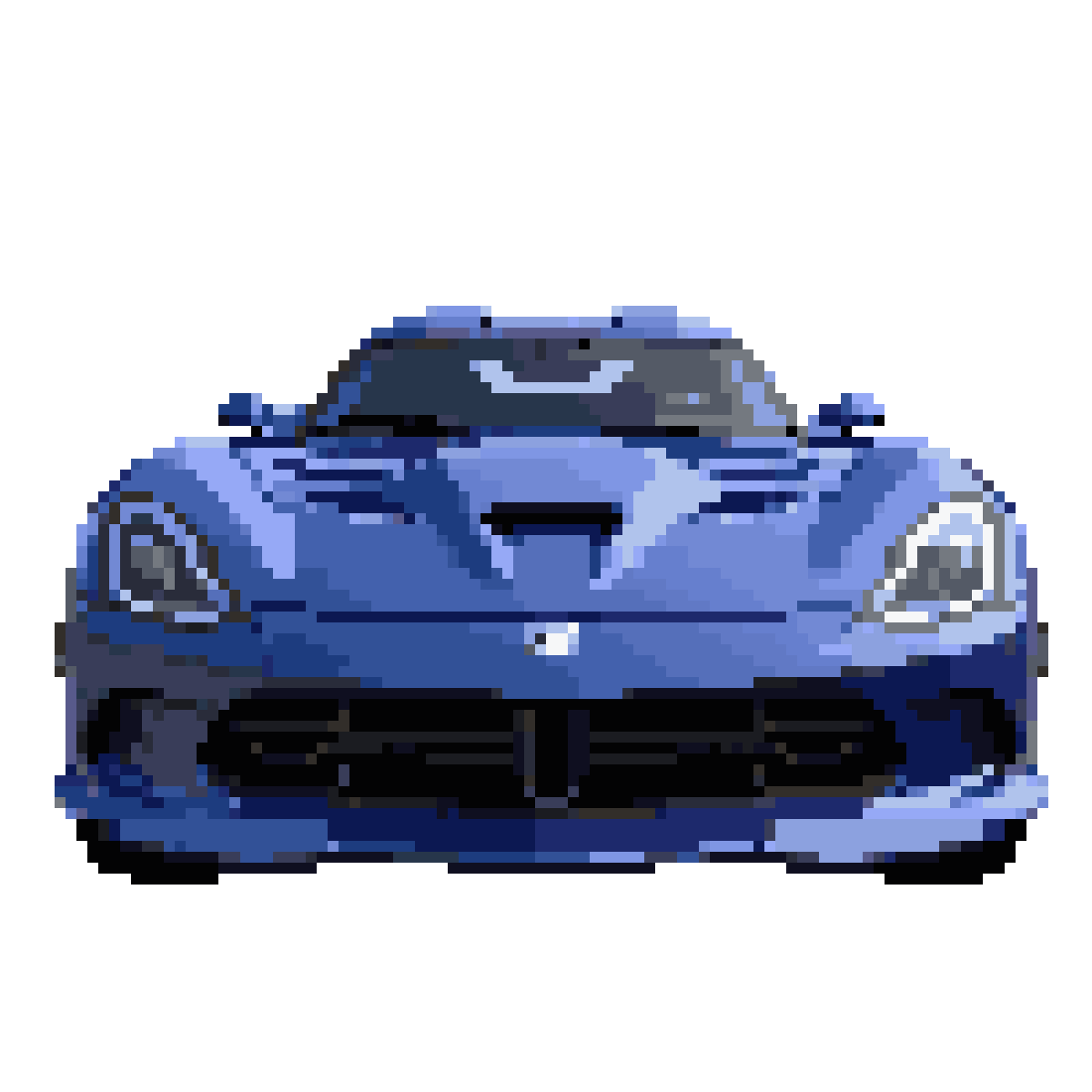 front facing blue 2012 Dodge Viper SRT pixel art