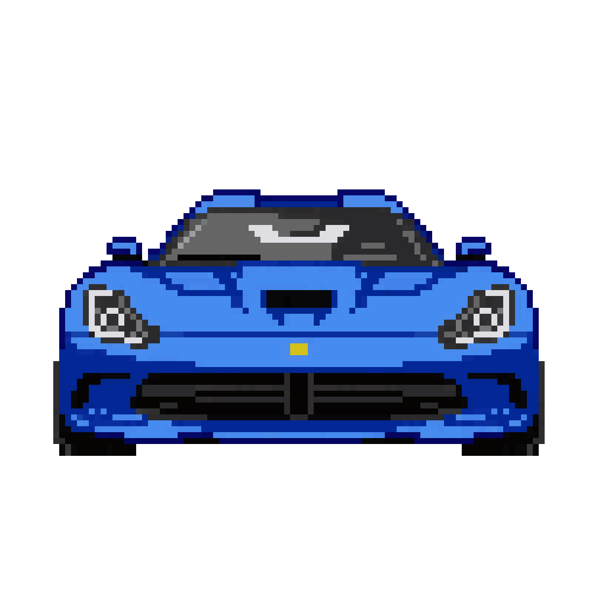 front facing blue 2012 Dodge Viper SRT pixel art