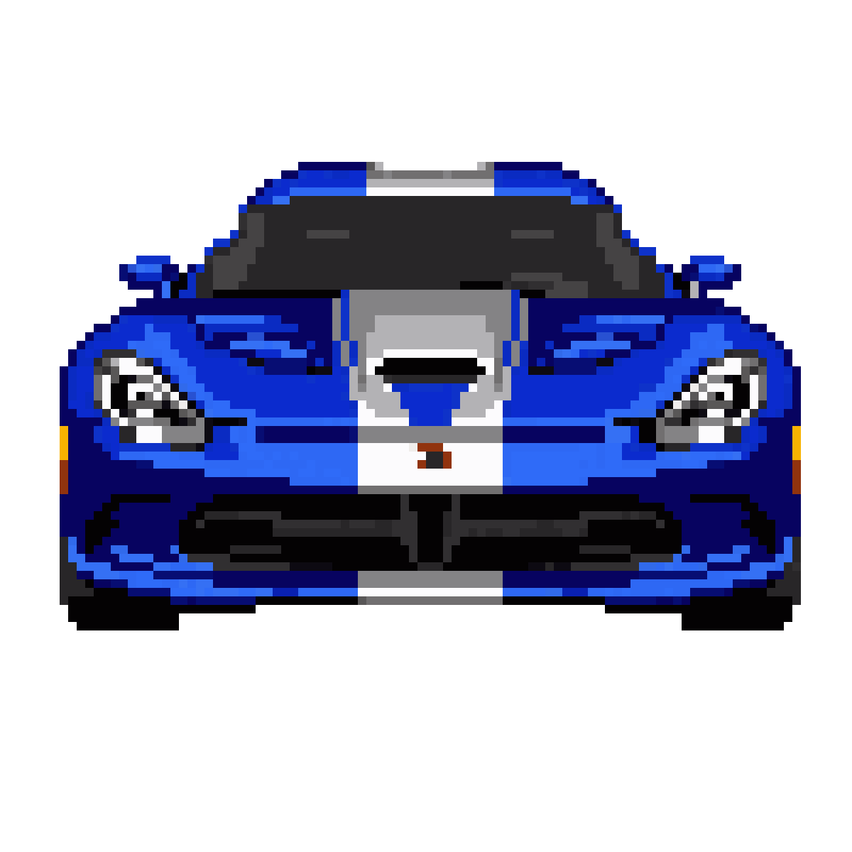 front facing blue 2012 Dodge Viper SRT pixel art