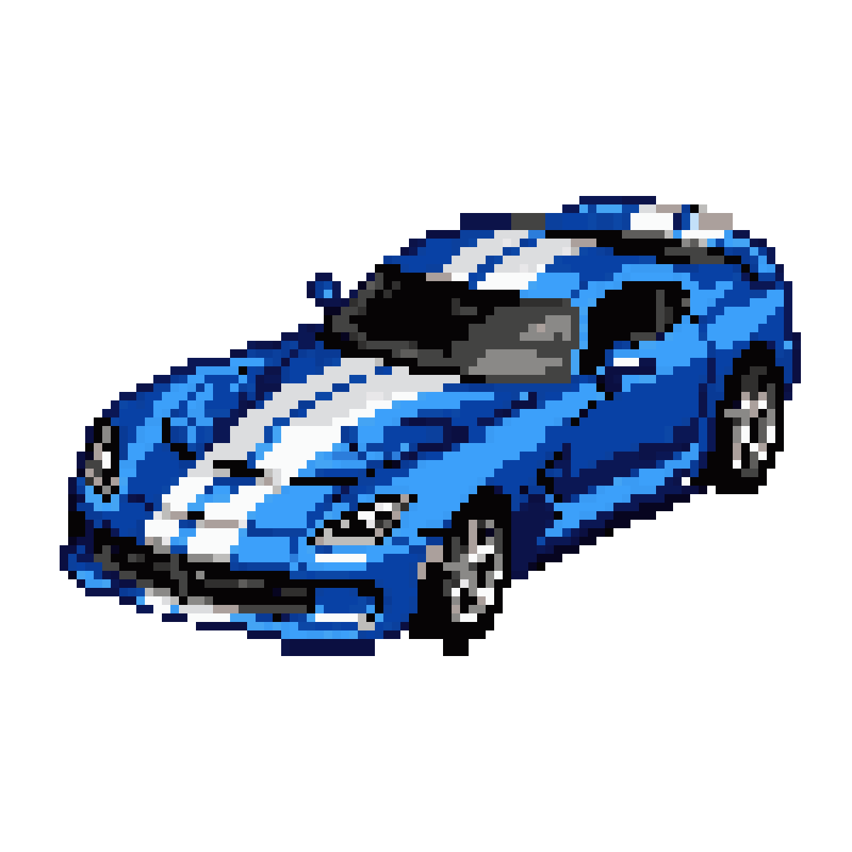Isometric Blue Gen V SRT Dodge Viper 2012 pixel art