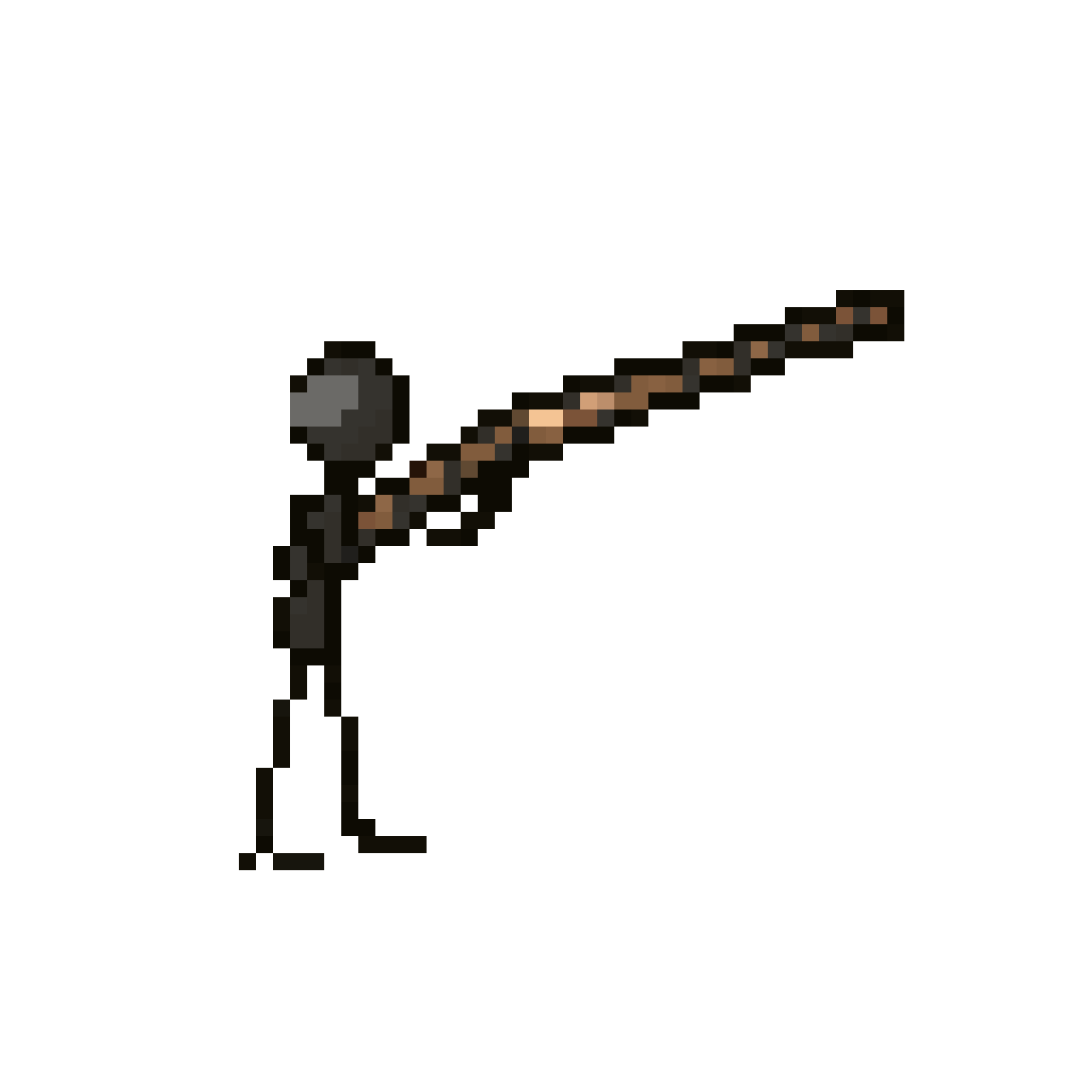 Stick Man Shooting Rifle pixel art