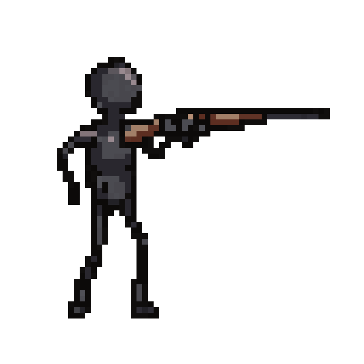 Stickman Shooting Rifle pixel art