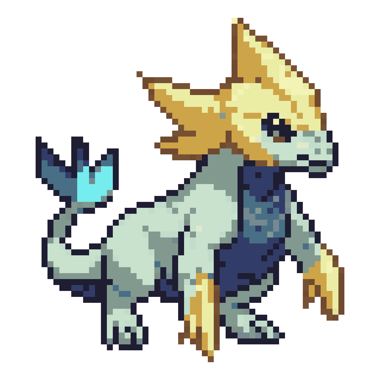 New Electric Dragon Pokemon pixel art