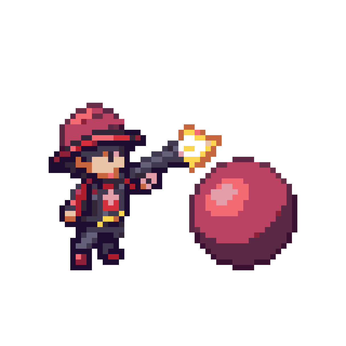 cannon shooting sprite and cannonball pixel art