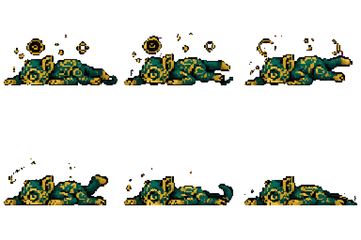 Sleeping Mystical Cat Dying pixel art