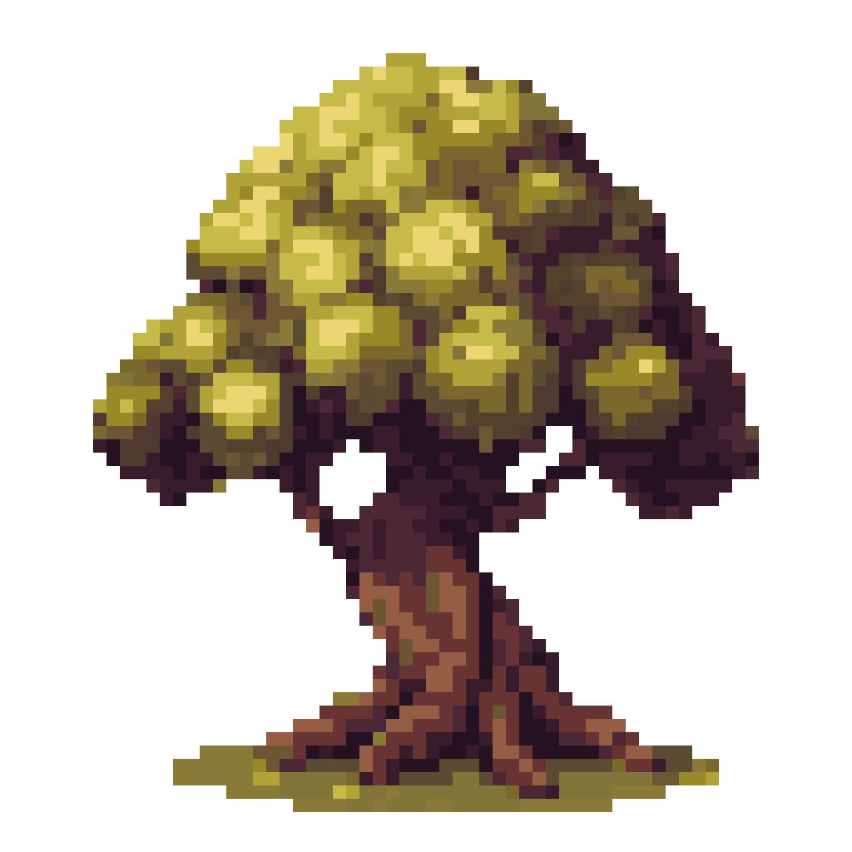 Corruption Themed Biome Tree pixel art