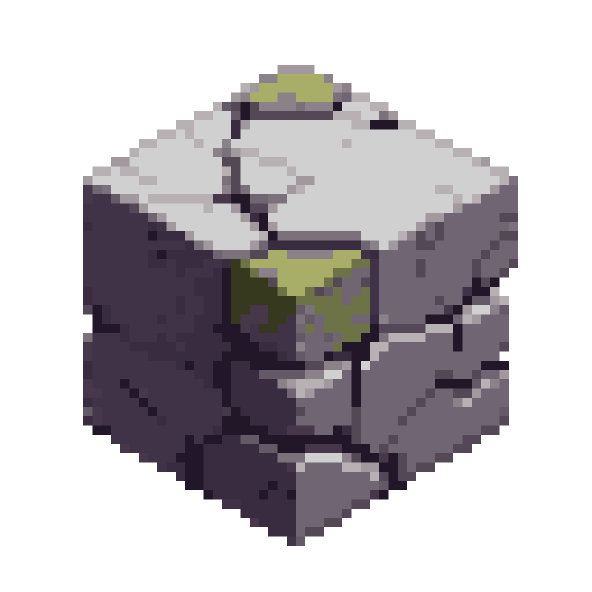 rough textured stone block with moss pixel art