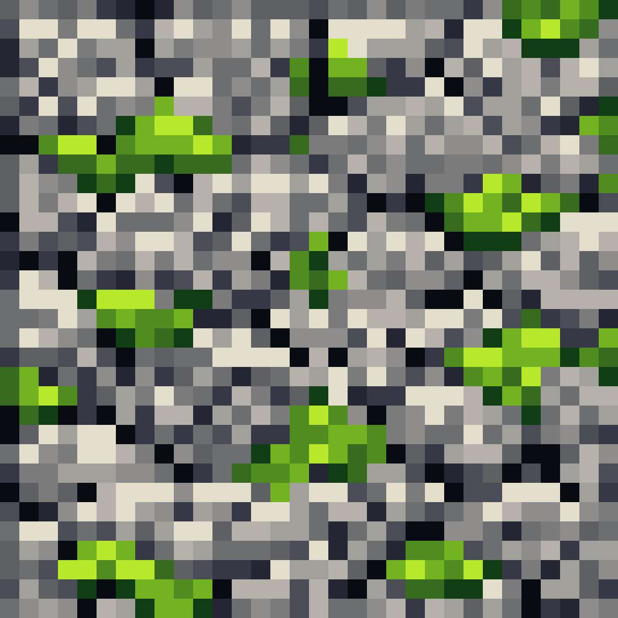 Rough Stone Block with Moss pixel art