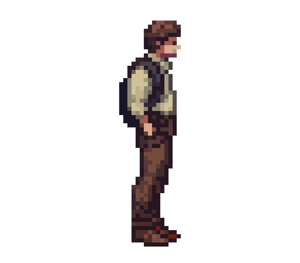 lo-fi male time traveler for pixel art