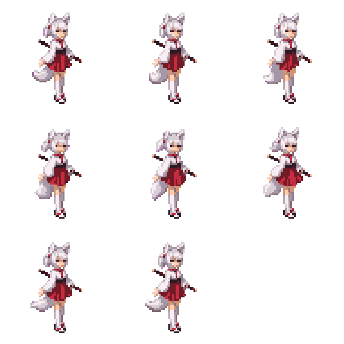 64x64 Pixel Sprite. A slender Idle pixel art