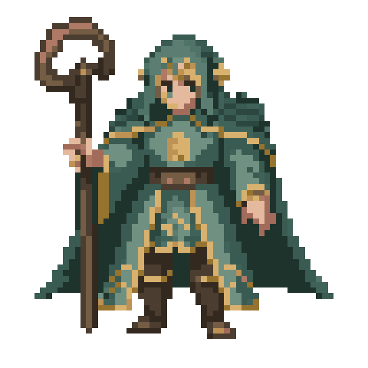 16 BIT FEMALE MAGE BLONDE pixel art