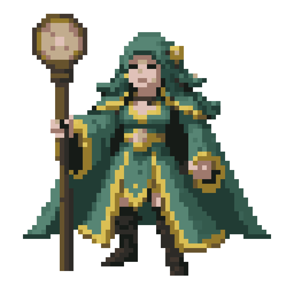 16 BIT FEMALE MAGE BLONDE pixel art