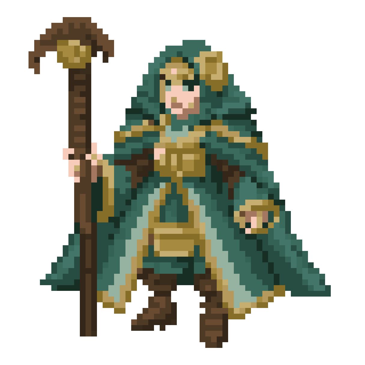16 BIT FEMALE MAGE BLONDE pixel art