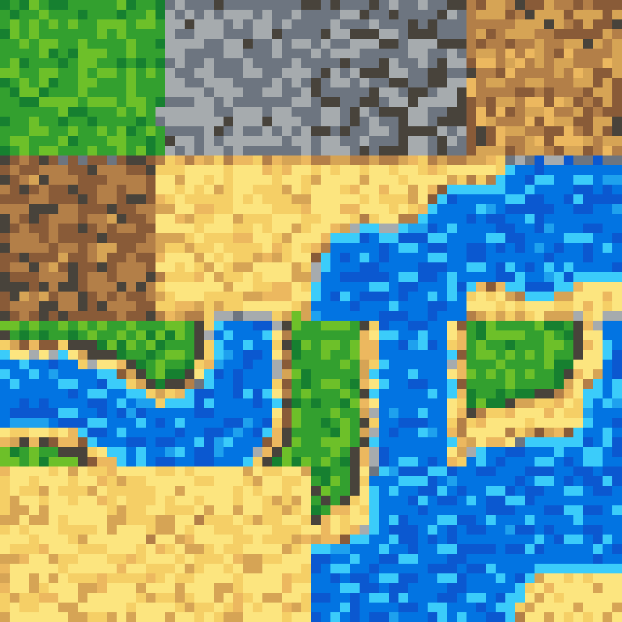 64x64 Pixel Tileset for Terrain pixel art