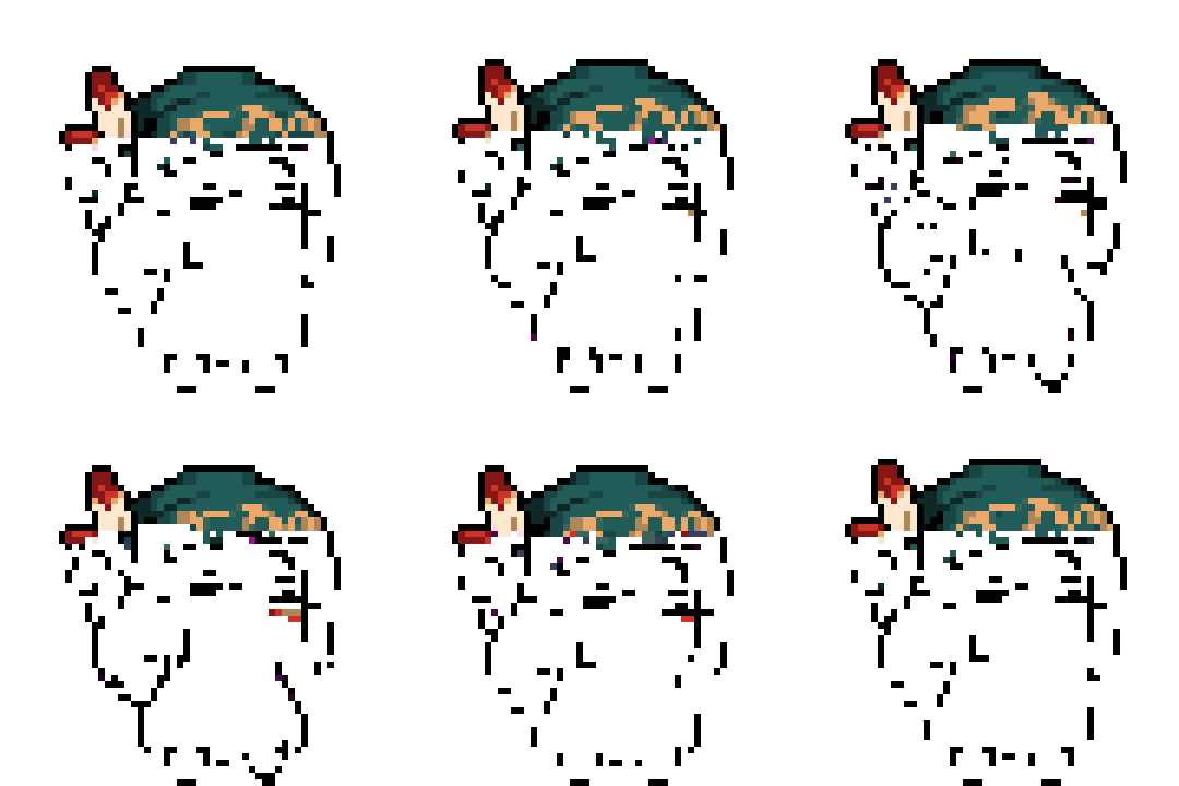 idle pose, slight breathing motion, pixel art