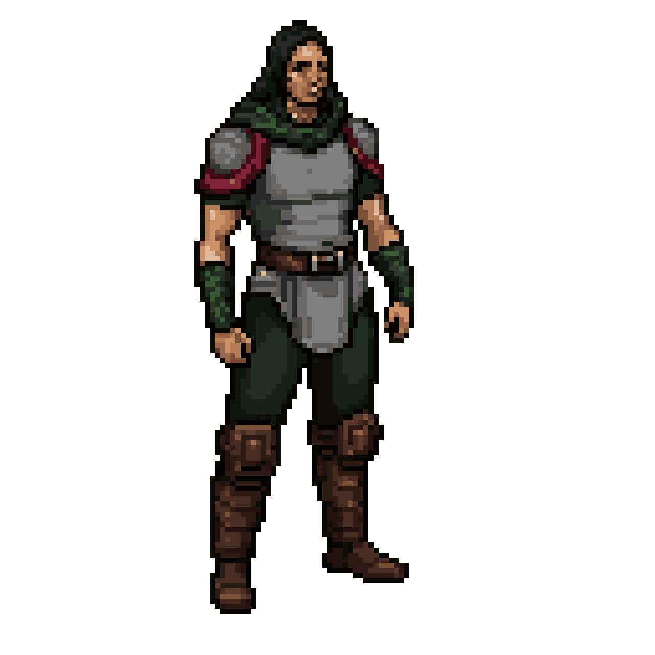 a warrior skeleton pixel art