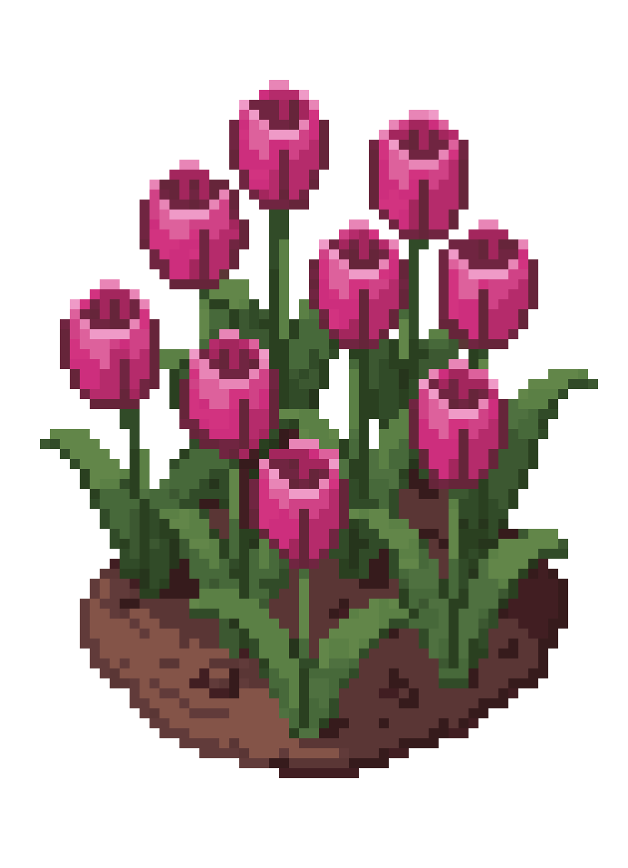 Field of Pink Tulips pixel art