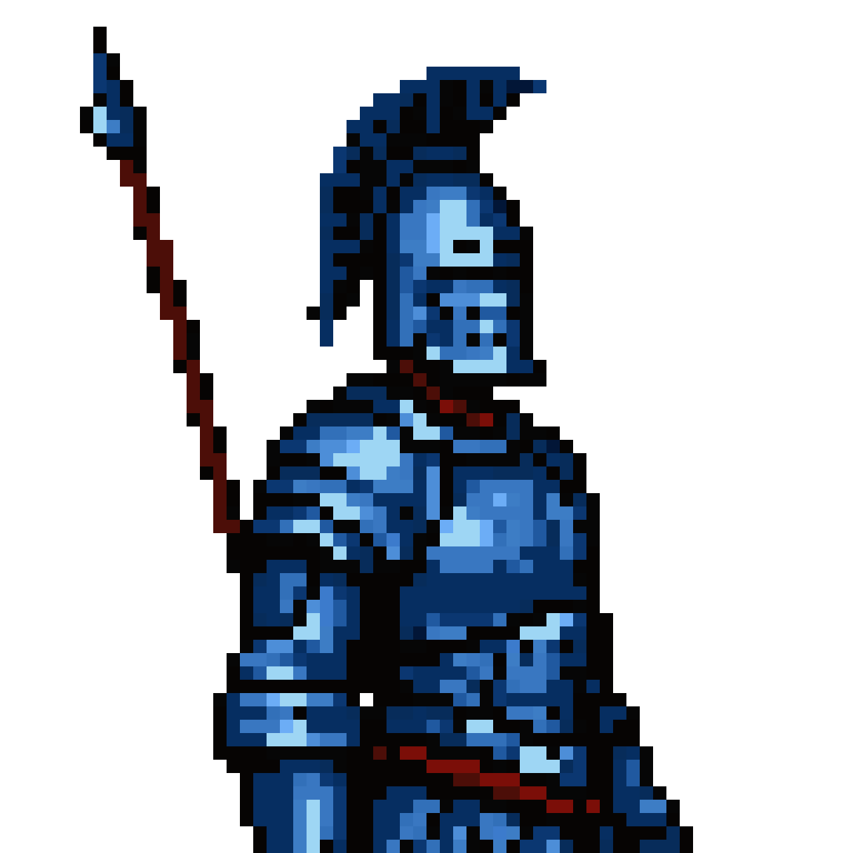 Spearman in Blue Armor pixel art