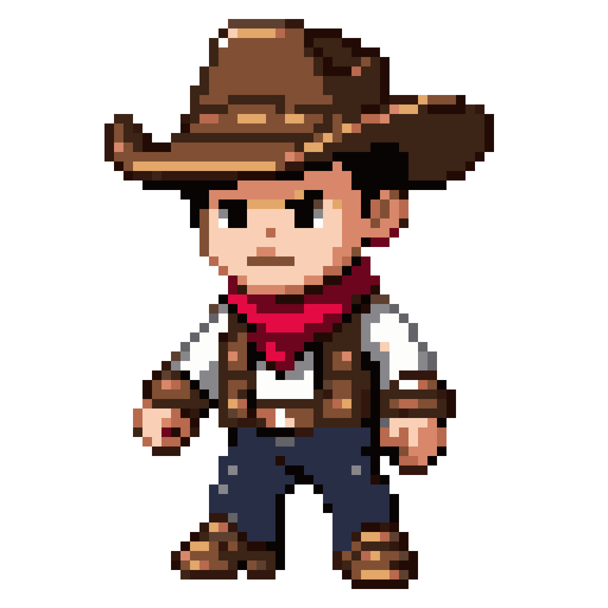 a cowboy pixel art