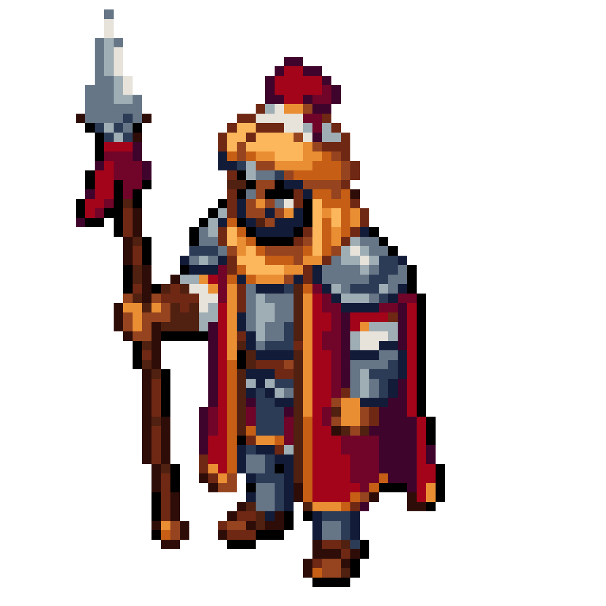 Antarah, Arabian Knight with Lance pixel art
