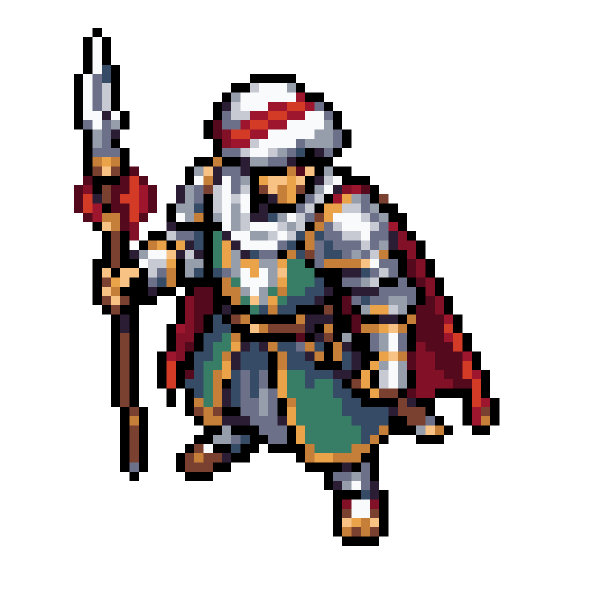 Antarah the Knight in Arabian Clothing pixel art