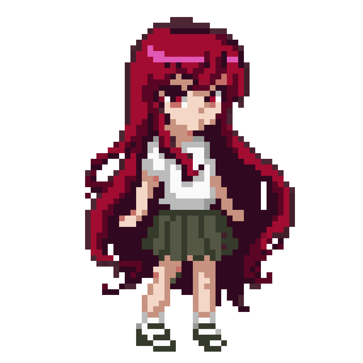 Long Red Haired Heroine pixel art