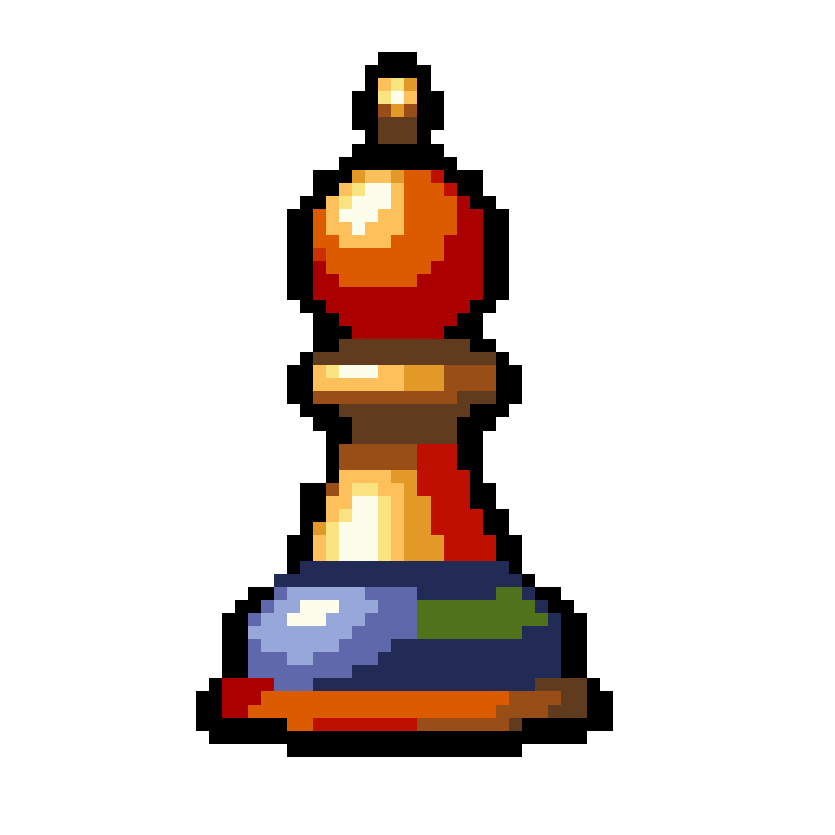 simplified chess king icon pixel art