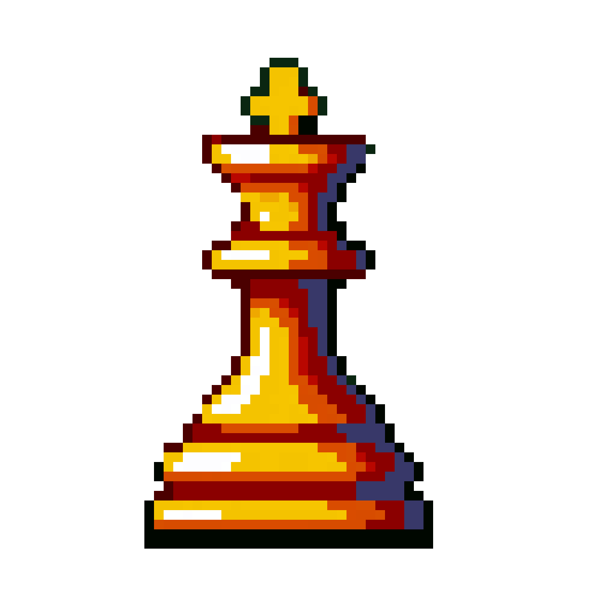 simplified chess king icon pixel art