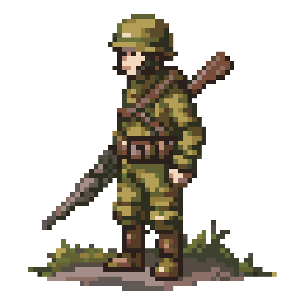 PLA Military Officer pixel art