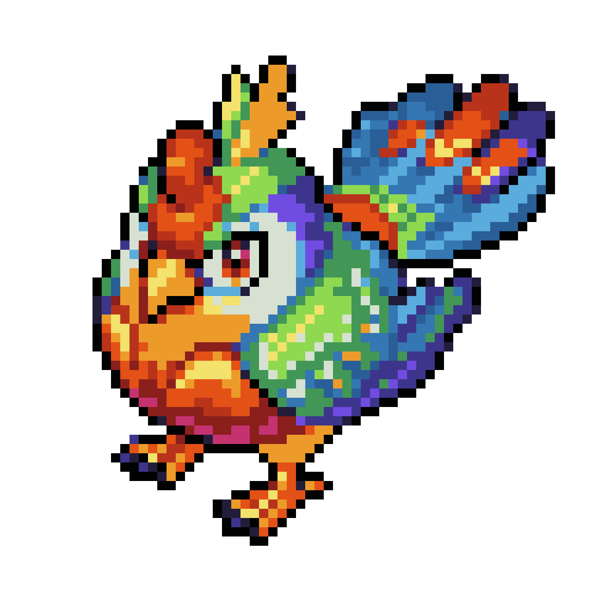 Colorful Bird Walking Around pixel art