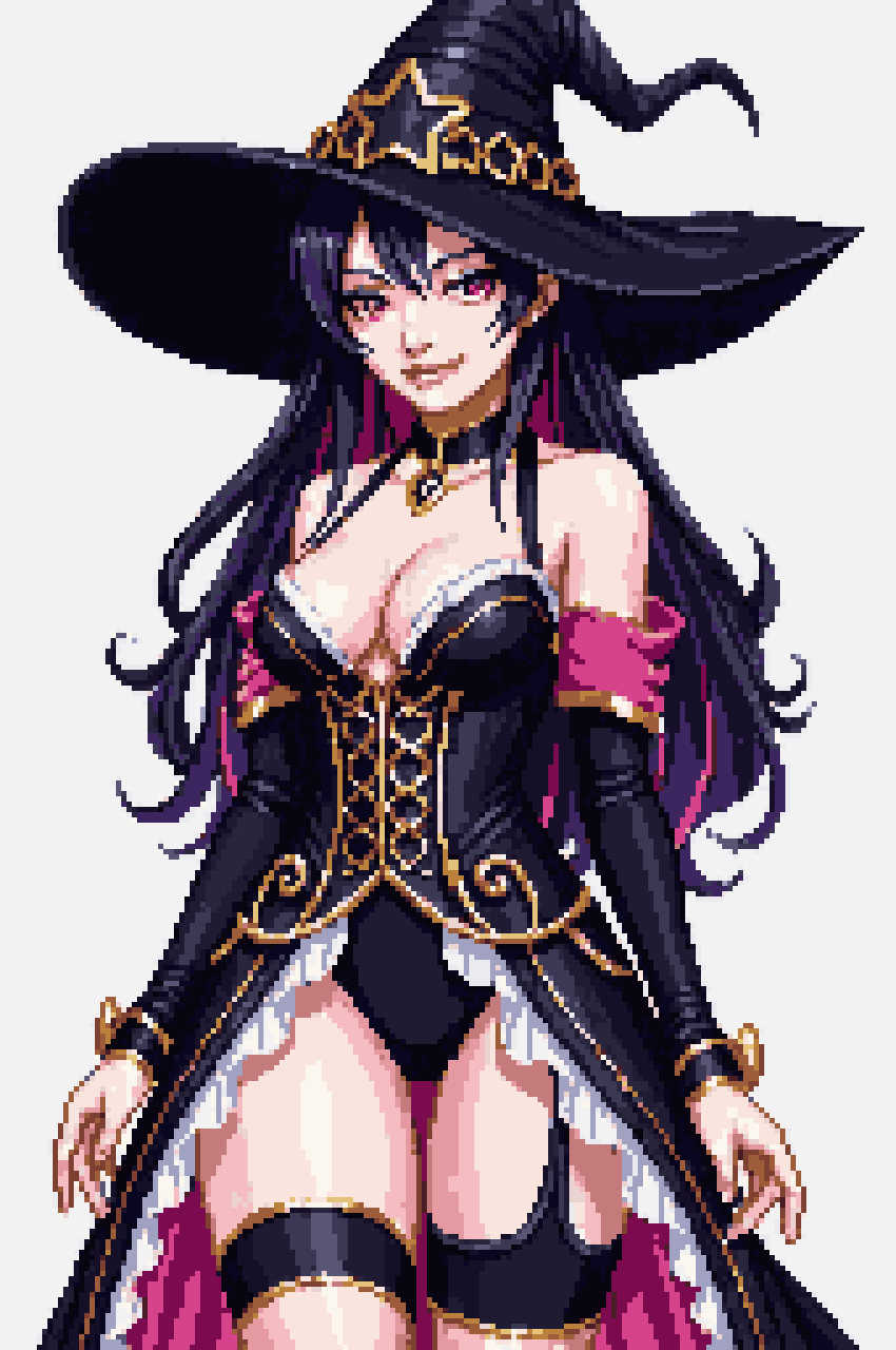 stunning magical girl sorceress pixel art