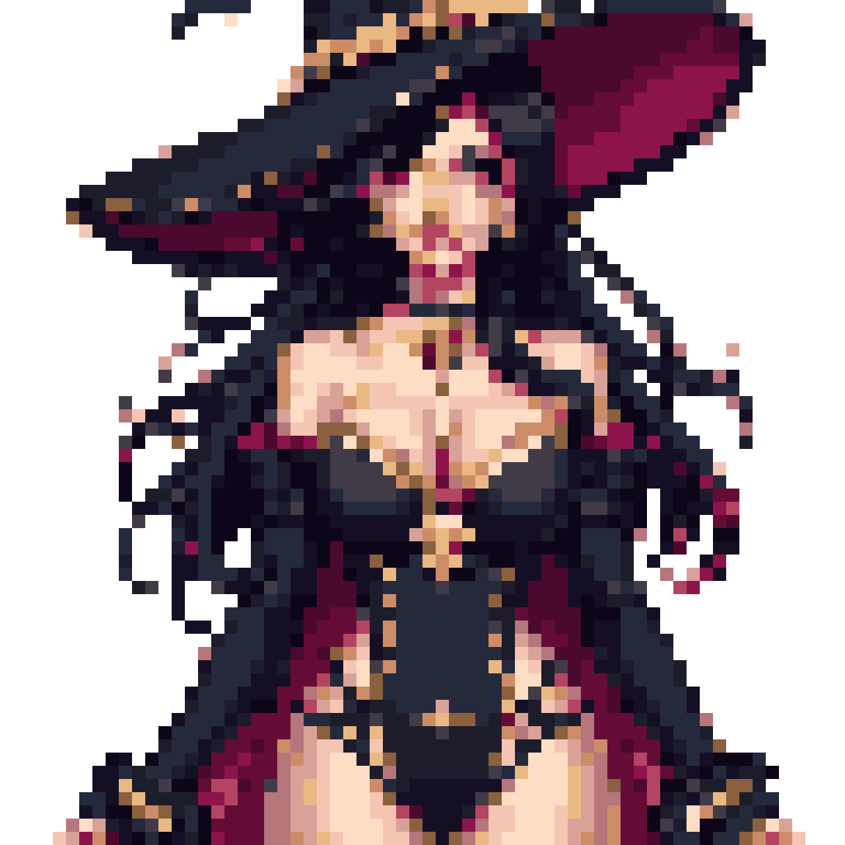 stunning magical girl sorceress pixel art