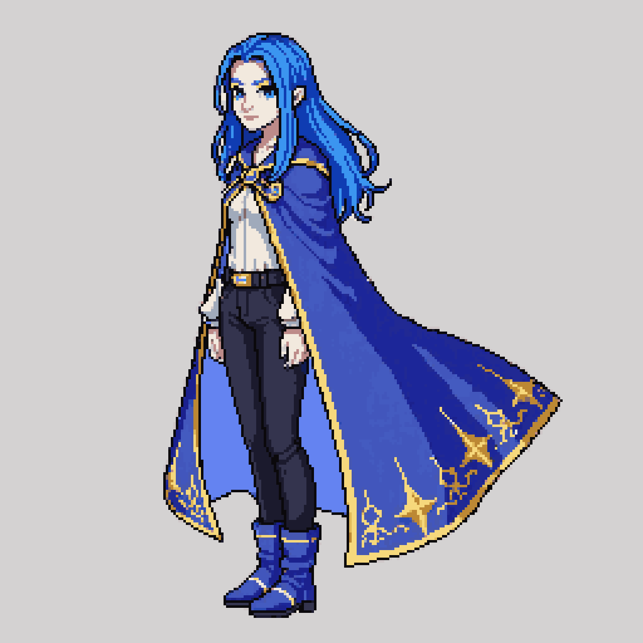 Full-body pixel art fantasy girl pixel art