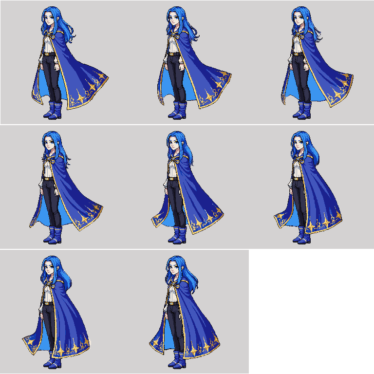 Full-body pixel art fantasy girl Running pixel art