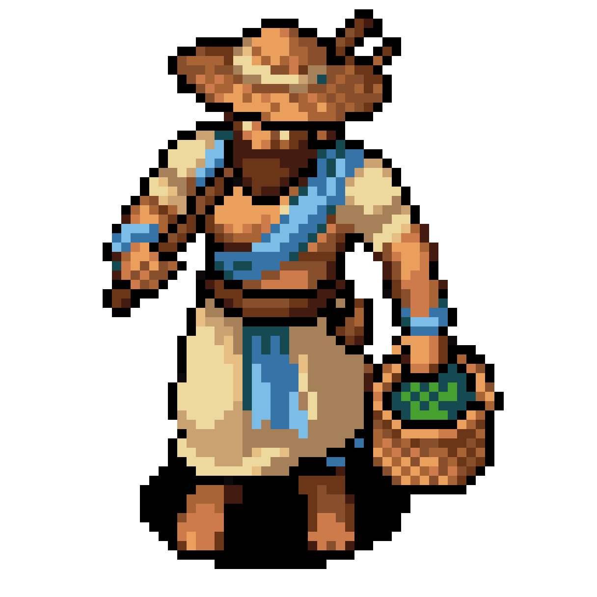 Ancient Indian Male Farmer pixel art