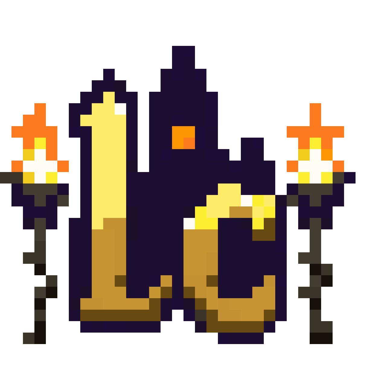 Dark Fantasy Logo with Castle pixel art