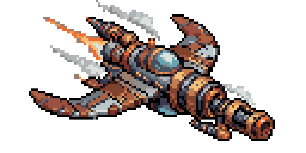Steampunk Laser Weapon from Spaceship pixel art