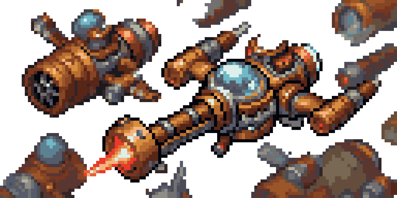 wepon from spaceship that is pixel art