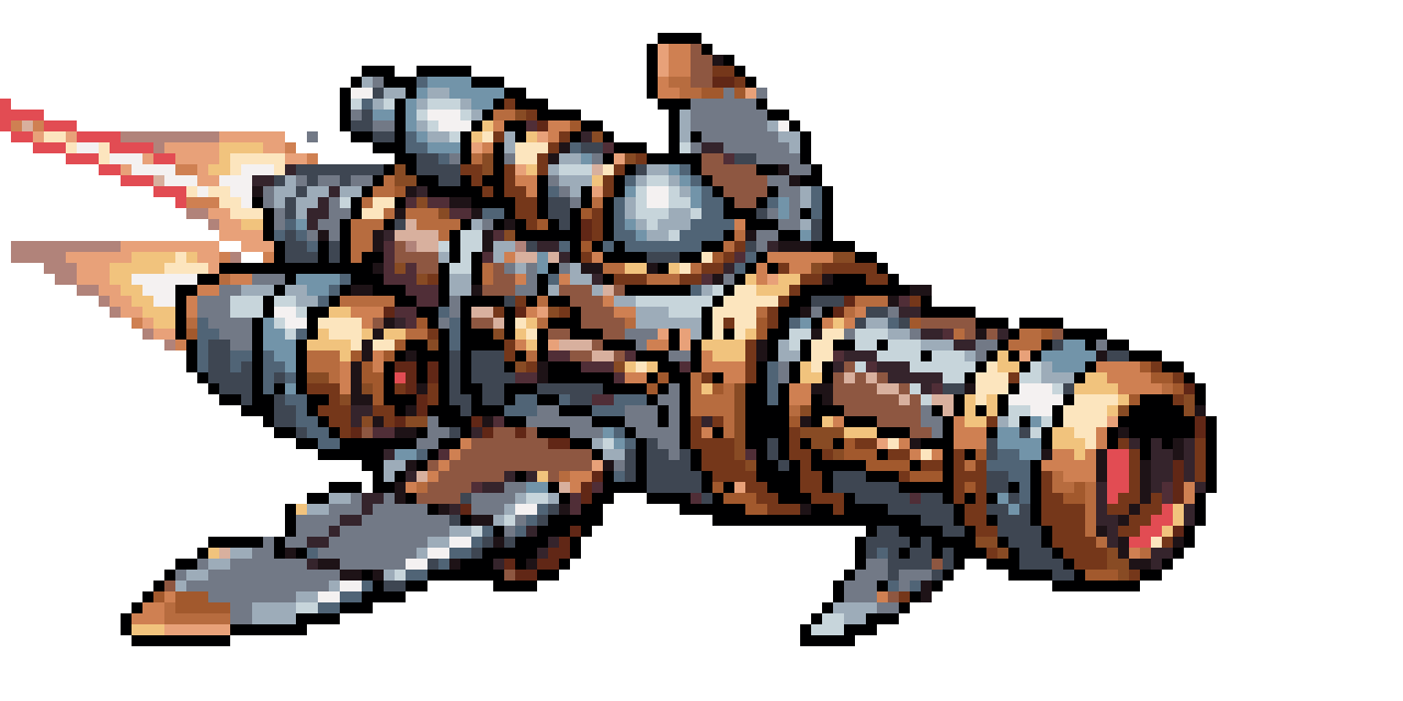 Steampunk Laser Weapon from Spaceship pixel art