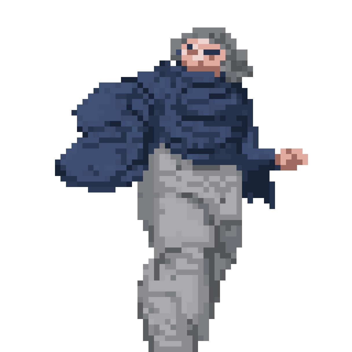 Grey Wavy Haired Professor pixel art