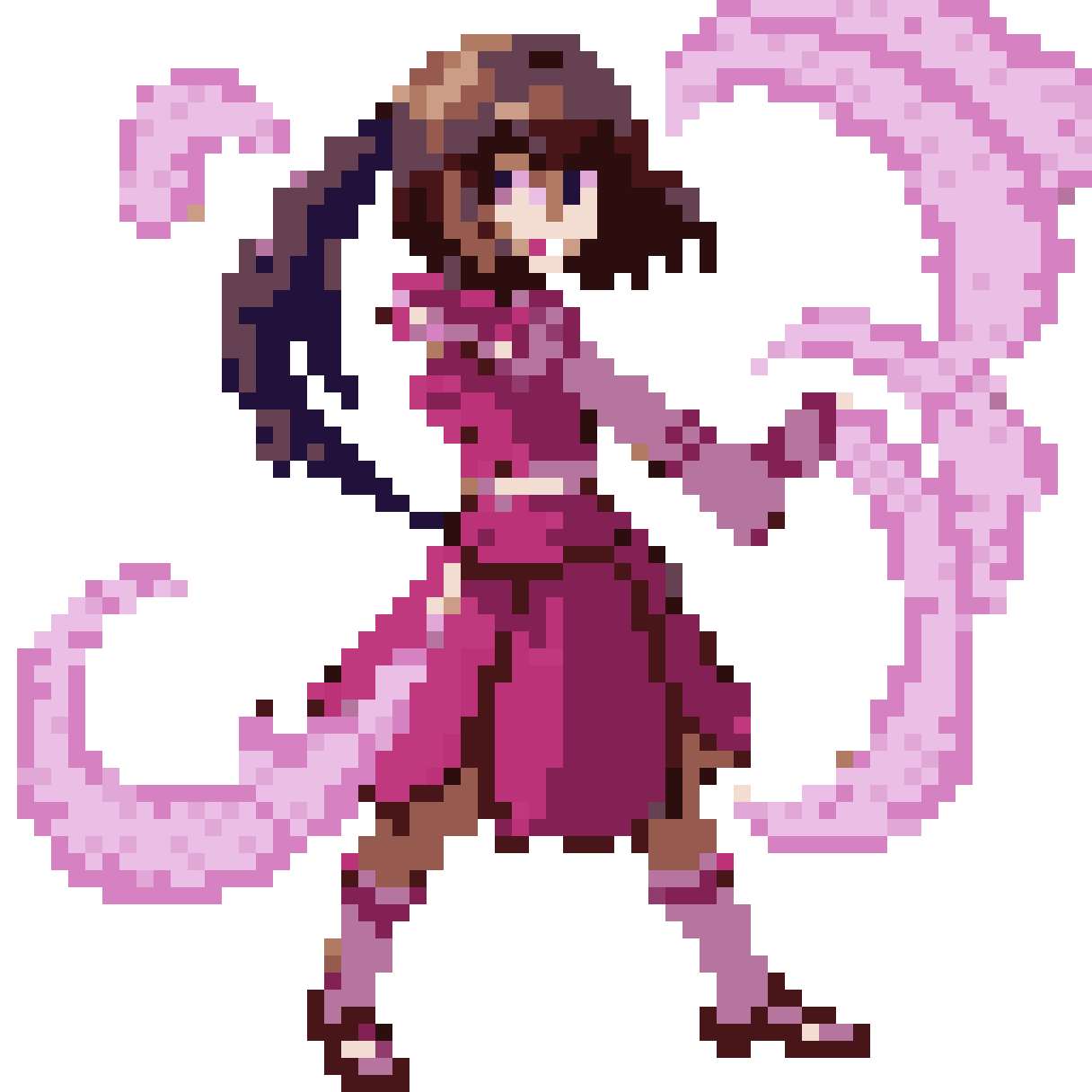 Character protagonist scene: 1girl, solo, pixel art
