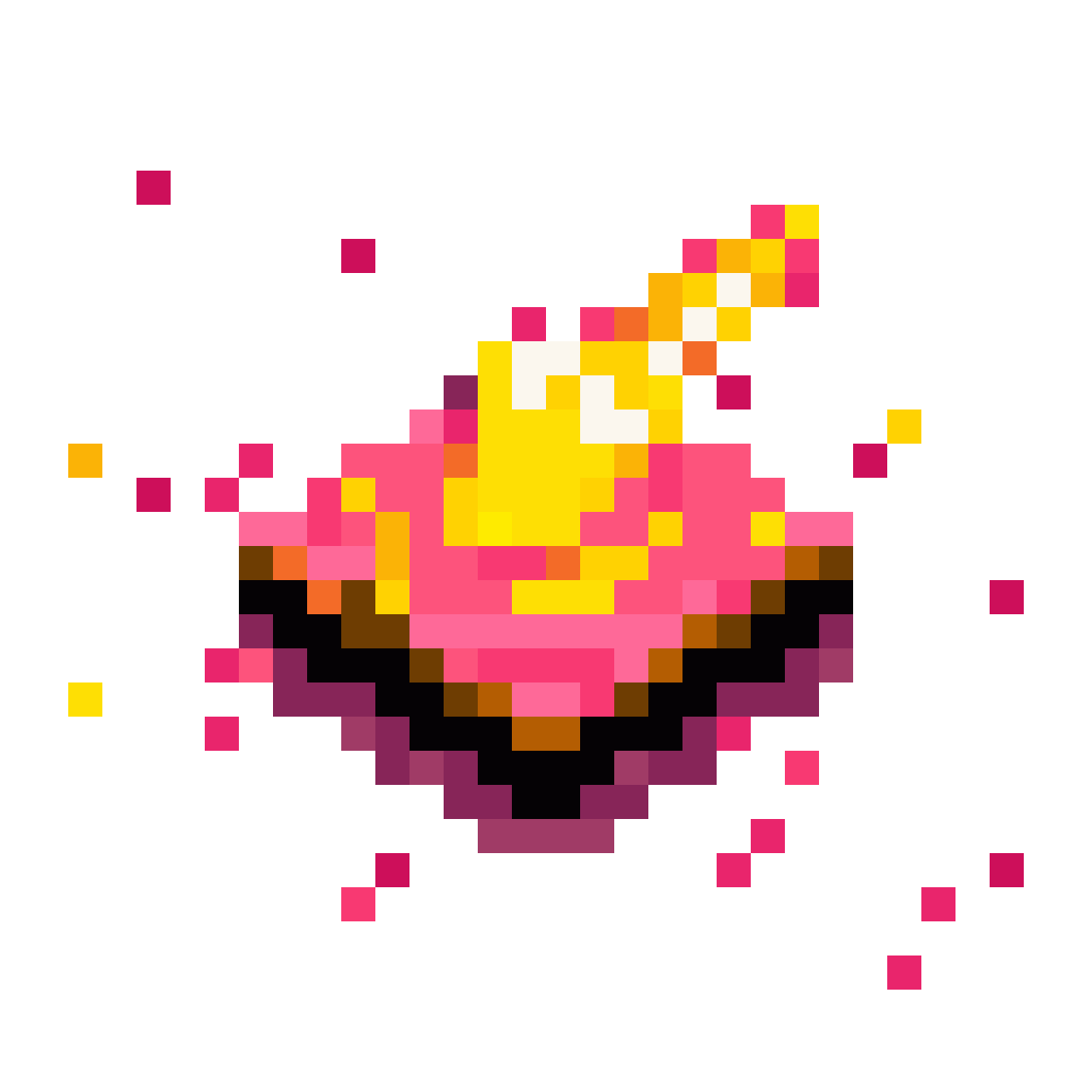 Golden Cursor Clicking Hot Button pixel art