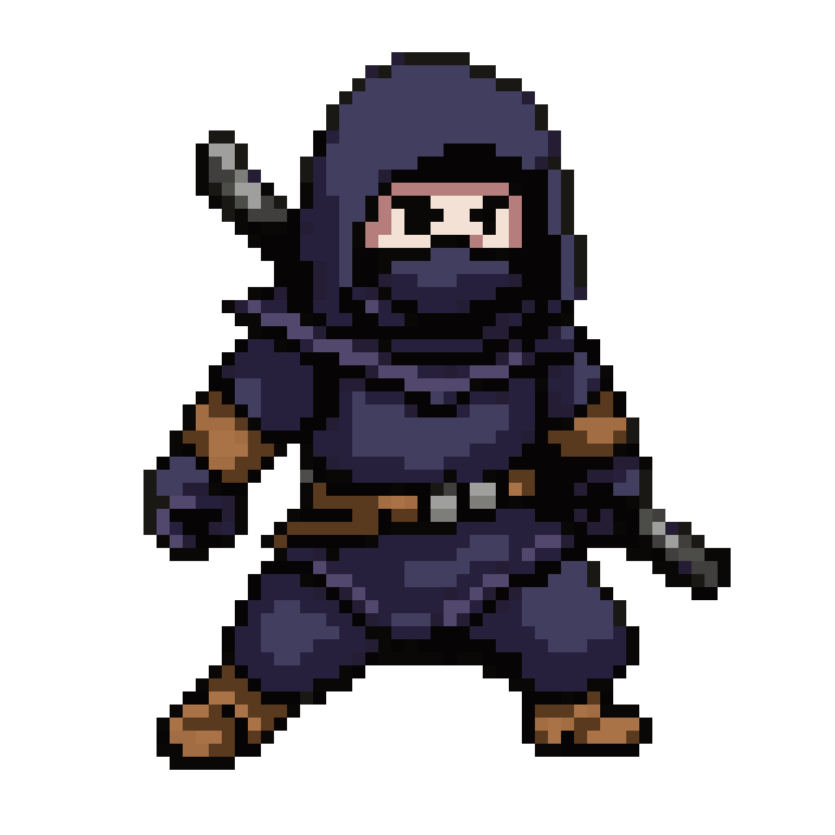 Blocky Ninja Character Sprite pixel art