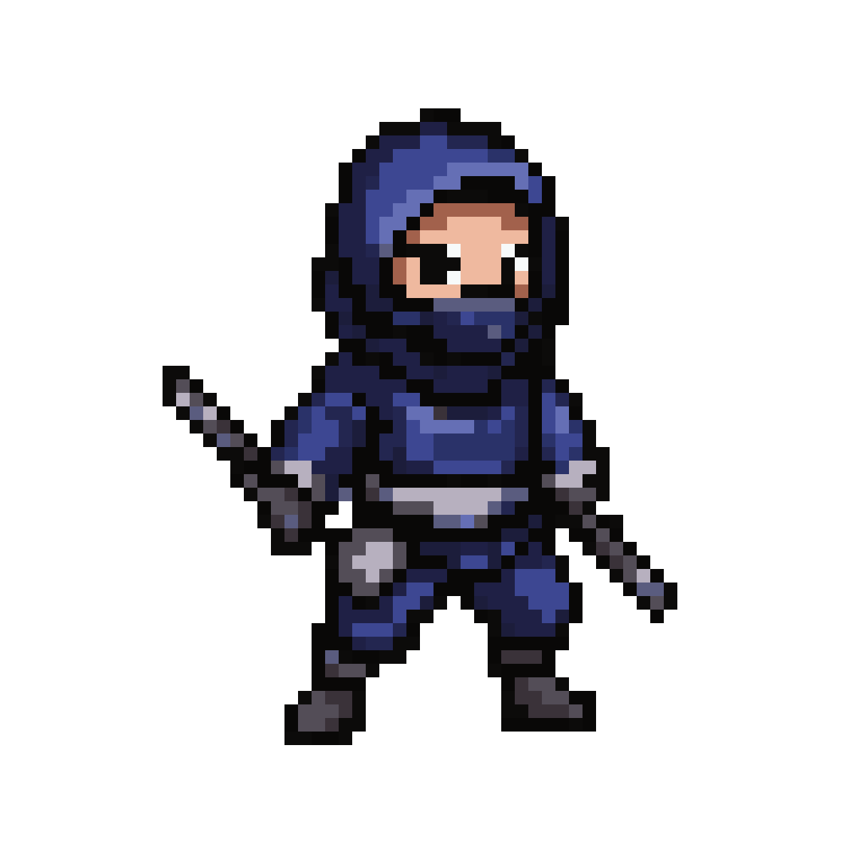 Blue Ninja Character Sprite pixel art
